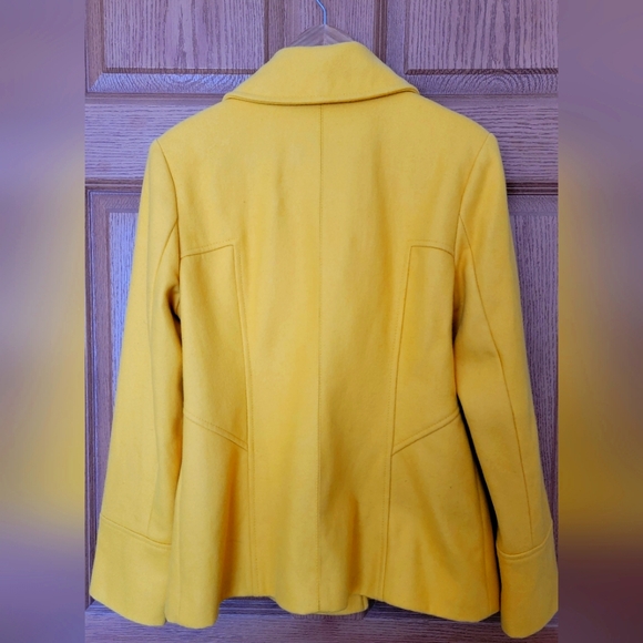 Guess Yellow Double Breasted Peacoat in Size Large - Picture 4 of 4